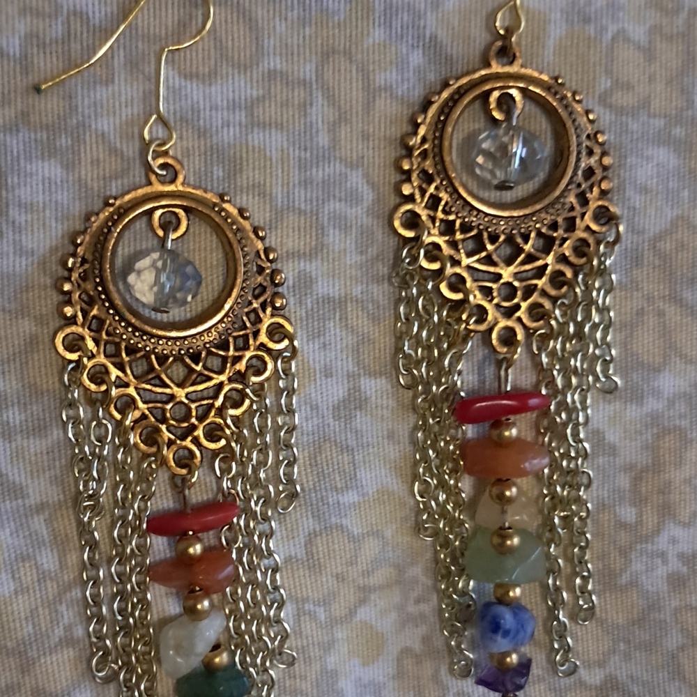 Elegant Gold Chakra Earrings